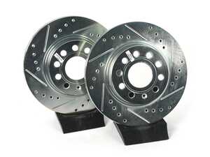 ES#3499819 - EBR1289XPR - Front Cross-Drilled And Slotted Evolution Rotors - Pair (280x22) - Zinc coated rotors for many miles of performance - Power Stop - Volkswagen