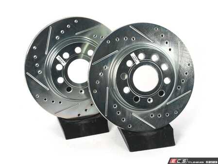 ES#3499819 - EBR1289XPR - Front Cross-Drilled And Slotted Evolution Rotors - Pair (280x22) - Zinc coated rotors for many miles of performance - Power Stop - Volkswagen