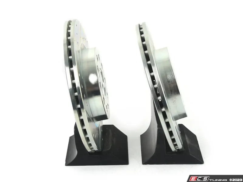 Power Stop Evolution Drilled & Slotted Brake Rotors - Front Pair EBR1289XPR, Zinc Plated