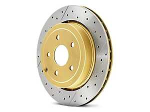 ES#4820479 - dba2862xKT - Street Gold Drilled & Slotted 300x20 Rear Brake Rotor Kit - Upgrade to DBA's Gold Street Series Drilled & Slotted Brake Rotors! - DBA - BMW