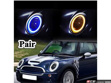 ES#4818704 - HMINI01HLED - Sequential Projector LED DRL Headlights - Pair - Upgraded LED headlights in F56 LCI+ Style but for the Gen 1 MINIs  **Only Fit for MINI with OEM Halogen Head Light or Conversion from factory Xenons** These lights do not contain headlight washers. - ZiZa - MINI