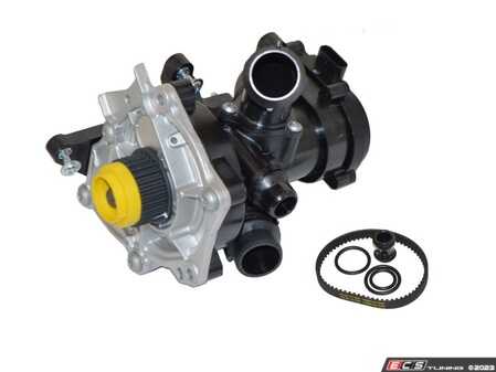 ES#4818763 - 06L121111P - Upgraded Heavy Duty Thermostat / Water Pump Belt Kit - Includes thermostat, water pump, belt, union, and O-rings. - Hamburg Tech - Audi Volkswagen