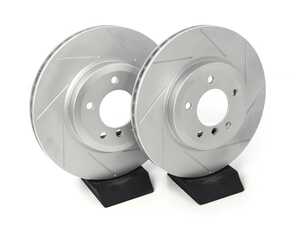 ES#2190197 - 1166071SLGMTLRA - Front Slotted Brake Rotors - Pair (325x25) - **This kit is a limited time deal for 2 left rotors, venting is non-directional** Featuring GEOMET protective coating offering superior rust protection. - ECS - BMW