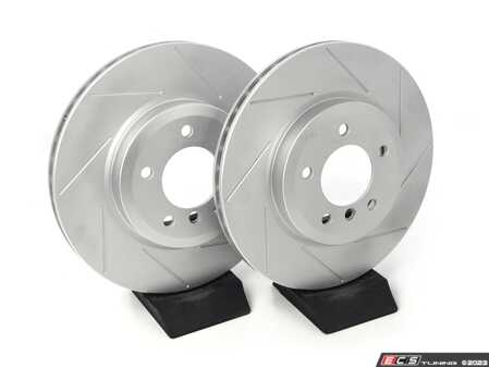 ES#2190197 - 1166071SLGMTLRA - Front Slotted Brake Rotors - Pair (325x25) - **This kit is a limited time deal for 2 left rotors, venting is non-directional** Featuring GEOMET protective coating offering superior rust protection. - ECS - BMW