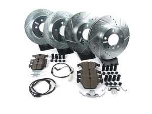 ES#3156898 - K4104 - Z23 Evolution Sport Brake Kit - Front and Rear - Includes drilled and slotted rotors, carbon fiber infused ceramic brake pads, and all new premium hardware. - Power Stop - BMW