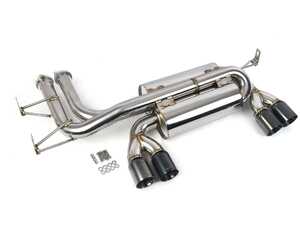 ES#4140127 - MRABEBE46M30EBC - E46 M3 Megan Axle Back Exhaust - 2.5" Stainless exhaust with quad 3" Black Chrome Tips - Megan Racing - BMW