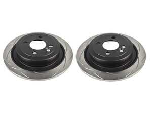 ES#4819109 - dba2529sKT - DBA Rear T2 Slot Brake Rotors Pair - (280x10) - Street Series Bi-Symmetrical curve slot rotors with painted hubs and veins - DBA - MINI
