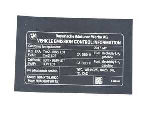 ES#3213891 - 71228684846 - LABEL EXHAUST EMISS - Genuine BMW - BMW