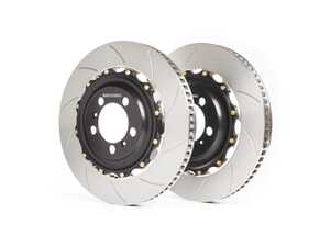 ES#4820792 - mk8rfbsKT - Front Brake Service Kit (357x34mm) - Featuring EBC Redstuff pads, And GiroDisc Slotted 2-Piece Rotors - Assembled By ECS - Volkswagen