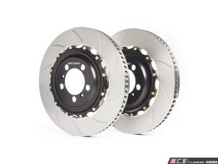 ES#4820792 - mk8rfbsKT - Front Brake Service Kit (357x34mm) - Featuring EBC Redstuff pads, And GiroDisc Slotted 2-Piece Rotors - Assembled By ECS - Volkswagen