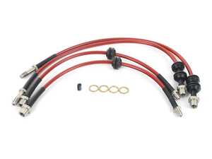 ES#4811019 - h.bmwm.4.068.Tre - Stainless Steel Braided Brake Line Kit - Translucent RED  - Significantly reduce the notorious 'spongie' pedal feel - NM Engineering - MINI