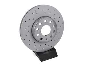 ES#4830673 - MK7145BS12KT - Front Brake Service Kit - Basic (288X25) - Featuring Zimmermann Cross Drilled Brake Rotors and Brembo NAO Ceramic Pads - Assembled By ECS - Volkswagen
