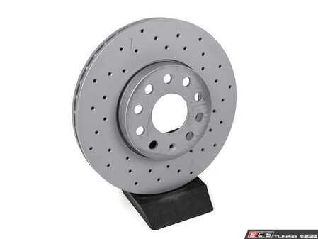 ES#4830673 - MK7145BS12KT - Front Brake Service Kit - Basic (288X25) - Featuring Zimmermann Cross Drilled Brake Rotors and Brembo NAO Ceramic Pads - Assembled By ECS - Volkswagen
