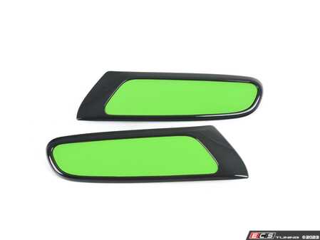 ES#3029622 - 51132410457 - Trim Cover Set With Pad - MINI Ray Line Green  - These insert into the the side scuttle turn signal light as a decor upgrade - Genuine MINI - MINI