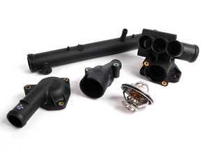 ES#1516 - VR6THKWT 80D - Water Pipe Kit - 80 Thermostat - Complete kit of all cooling flanges and pipes to fix and prevent leaks, including thermostat - Assembled By ECS - Volkswagen
