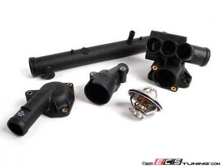 ES#1516 - VR6THKWT 80D - Water Pipe Kit - 80 Thermostat - Complete kit of all cooling flanges and pipes to fix and prevent leaks, including thermostat - Assembled By ECS - Volkswagen