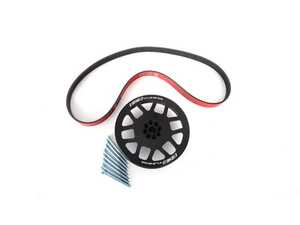 ES#4821293 - 025510ECS01KT3 - Audi 3.0T Performance Overdrive Crank Pulley With ECS Performance Kevlar Reinforced Supercharger Belt - 187.3mm - For Use With Supercharger Pulley Upgrade - Spin the supercharger faster without affecting the accessory drive system - ECS - Audi Volkswagen Porsche