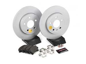 ES#3145515 - ESK4624 - Power Stop Euro-Stop Premium rear Brake Kit (288mm) - An authentic OE-specification rear axle braking solution featuring European-sourced pads, high-carbon smooth Geomet coated rotors, and strict ECE-R90 certification. - Power Stop - Audi