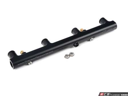 ES#4624197 - 501-0016-BLK - EA888.3 MPI Rail With Mounting Hardware - Black - Features AN6 ORB fittings on the end for ease of finding fittings - Precision Raceworks - Audi Volkswagen