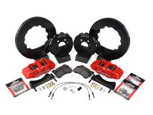 ES#3701662 - 140-14588-DR - AERO6 Front Big Brake Kit - 15.00" - Featuring red Aero6 six piston caliper and 15.00" drilled & slotted rotors - Delivers the ultimate combination for braking power and style! - Wilwood - Audi