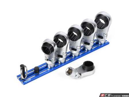 ES#4829918 - NORA150XL - 6 Piece 12-Point Nano Flex Offset Ratcheting Attachment Set  3/8" Drive - Attach a ratchet head to any 3/8" drive chuck and turn it into a flex-head ratchet! - VIM Tools - Audi BMW Volkswagen Mercedes Benz MINI Porsche