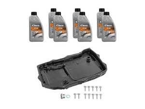 ES#4830302 - 0D5398009Bkit1 - Transmission Oil Pan With Oil Change Kit  - Includes oil drain plug, gasket, pan, 7-Liter ATF, and hardware! - Vaico - Audi
