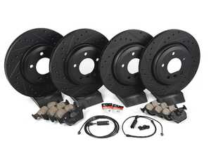 ES#4815561 - 34112157573KT - Performance Front & Rear Brake Service Kit - Includes front & rear rotors, pads, wear sensors, and associated hardware. - Assembled By ECS - BMW
