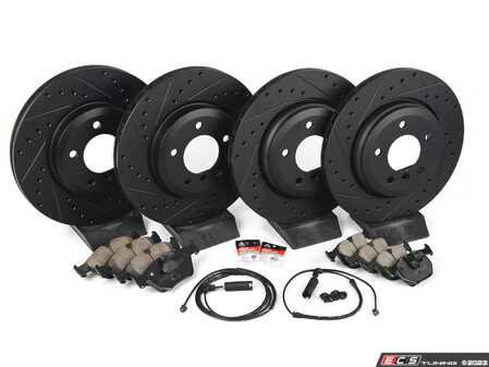ES#4815561 - 34112157573KT - Performance Front & Rear Brake Service Kit - Includes front & rear rotors, pads, wear sensors, and associated hardware. - Assembled By ECS - BMW