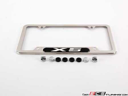 ES#196128 - 82120418629 - BMW License Plate Frame - X5 - (NO LONGER AVAILABLE) - Polished plate frame with the X5 insignia - Genuine BMW - 