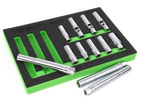ES#4829841 - mspm100 - 12 Piece 3/8" Drive Magnetic Spark Plug Master Set - Never worry about missing a spark plug socket - this set will cover it all, both SAE and metric. - VIM Tools - Audi BMW Volkswagen Mercedes Benz MINI Porsche
