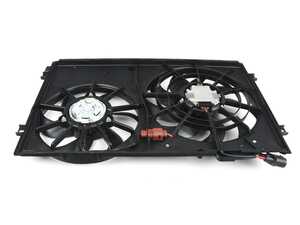 ES#4023429 - 620-843 - Fan Assembly - 360mm/295mm - The two cooling fans and fan shroud found behind the radiator - Dorman - Volkswagen