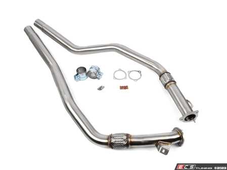 ES#4818337 - 005723la01KT - B9 RS5 Non-Resonated Performance Downpipes - Upgrade the tone of your B9 RS5 2.9T exhaust with a easy-to-install, bolt on downpipes with resonator deletes for your factory cat back exhaust. - ECS - Audi