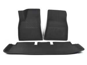 ES#4780863 - TSL19112901 - Nano Floormats For Tesla Model 3 2017-2021  Driver Side, Passenger Side, And 2nd Row - 3pc Kit  - diagonal stripe pattern - Nano 3D Molded - EVANNEX - 