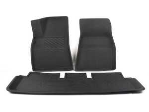 ES#4780861 - TSL21031801 - Nano Floormats For Tesla Model 3 2021-2023  Driver Side, Passenger Side, And 2nd Row - 3pc Kit  - diagonal stripe pattern - Nano 3D Molded - EVANNEX - 