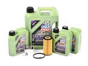 ES#4675743 - 202321KT - Oil Service Kit - Includes 8 liters of Liqui Moly Molygen (5w-40), Hengst filter, drain plug with sealing washer, and oil sticker - Assembled By ECS - Audi