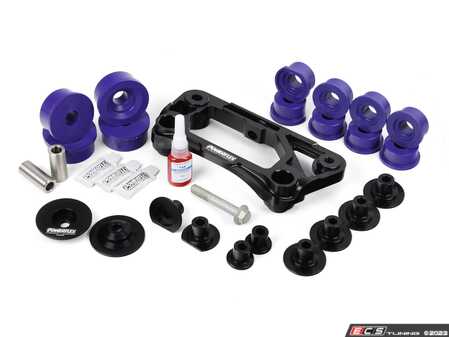 ES#4819237 - pfr54030KT - Differential Dual-Mount Bushing & Bracket Set - Street Bushings - Includes Powerflex's Dual-Mount bracket and Street Series bushings for a great rear differential reinforcement with as much NVH - Powerflex - BMW