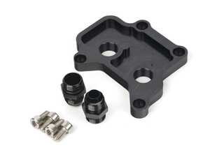 ES#4830699 - 462-635-0008BLK - FSI Oil Cooler Adapter Plate Kit - Black Anodized - Allows for clean installation of an external oil cooler - iABED Industries - Audi Volkswagen