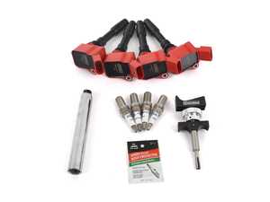 ES#4686055 - 002540LCA05KT - ECS Performance Ignition Service Kit - With Service Tools - Features ECS Upgraded Ignition Coils and Brisk Silver Racing ER12s plugs, ensuring a stronger and more consistent spark! - Assembled By ECS - Audi Volkswagen