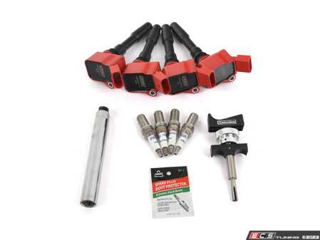 ES#4686055 - 002540LCA05KT - ECS Performance Ignition Service Kit - With Service Tools - Features ECS Upgraded Ignition Coils and Brisk Silver Racing ER12s plugs, ensuring a stronger and more consistent spark! - Assembled By ECS - Audi Volkswagen