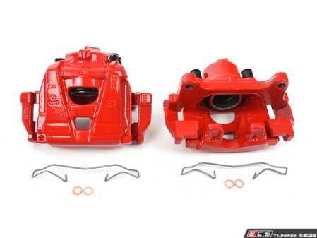 ES#3990800 - S6156 - Front Brake Calipers - Pair - Restore braking performance with red powdercoated parts. - Power Stop - Audi Volkswagen