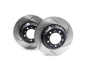 ES#4836232 - CS-113-S - Rennline 2-Piece Rear Brake Rotors - Pair (350x28mm) - Slotted / Semi Floating - Rennline - Porsche