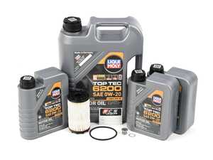 ES#4659470 - 202361KT - Liqui Moly Top Tec - Oil Service Kit (0w-20) - Includes LiquiMoly Top Tec 6200 508.00/509.00 0W20 oil, Genuine Audi Filter, drain plug, and washer for a complete oil service - Assembled By ECS - Audi