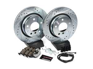 ES#3477798 - K877-26 - Z26 Street Warrior Brake Kit - Rear - Includes performance drilled and slotted rotors and Power Stop's Extreme Carbon-Fiber Ceramic pads. - Power Stop - BMW