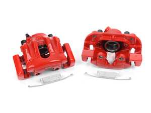 ES#3160732 - S1618A - Red Powder Coated Calipers - Front Set - Powder coated red calipers for both style and corrosion prevention! Includes left and right side calipers and carriers! - Power Stop - BMW
