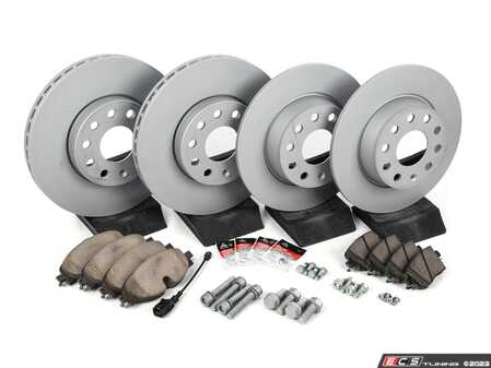 ES#4145033 - 5c061530ktKT - Front & Rear Brake Service Kit - Featuring Zimmermann rotors and ECS DD23 "Daily Driver" ceramic pads. - Assembled By ECS - Volkswagen