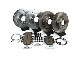 ES#3156899 - K4105 - Z23 Evolution Sport Brake Kit - Front and Rear - Includes drilled and slotted rotors, carbon fiber infused ceramic brake pads, and all new premium hardware. - Power Stop - BMW