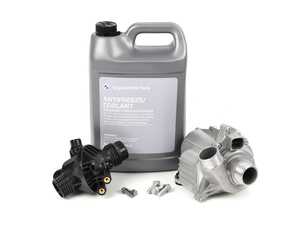ES#4818688 - 11537586784KT - Water Pump & Thermostat Replacement Kit - Featuring an OEM Pierburg all-aluminum water pump and URO thermostat. - Assembled By ECS - BMW