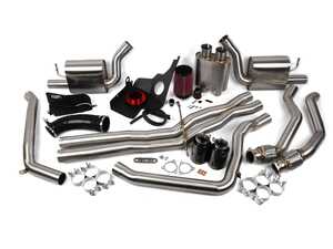 ES#4751123 - 016809LA01EBKT - C7 A6/A7 Pre-Facelift 3.0T Non-Valved Exhaust & Luft-Technik Intake System - 4.0" Black Chrome Tips - Enhance the exhaust note on your A6's exhaust system with our non-valved cat back exhaust system and increase performance with our Luft-Technik intake! - Enthusiast Bundles - Audi