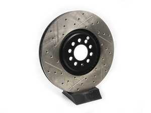 ES#3221875 - 127.33093R - Front Cross Drilled & Slotted Rotor - Right (334x32) - Upgrade to a slotted / cross-drilled rotor for improved braking - StopTech - Audi Volkswagen