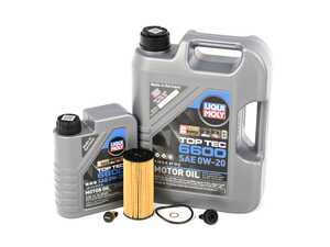 ES#4815623 - b48osKT - Liqui Moly Top Tec 6600 Oil Service Kit - 0W-20 - Includes Liqui Moly synthetic engine oil, filter with o-ring, and a drain plug with o-ring - Assembled By ECS - BMW